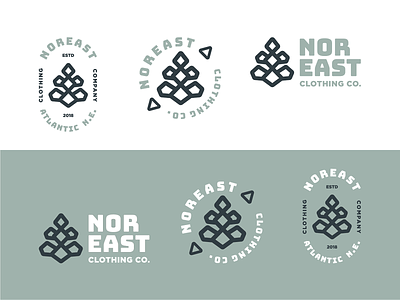 NOREAST CLOTHING CO apparel branding geometric logo new england pine cone print