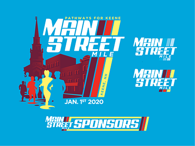 Main Street Mile - Round 2 apparel graphics athletics branding event branding illustration logo print road race sports