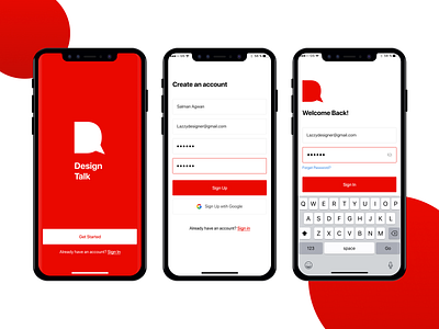 Design Talk - Sign In/ Sign Up mobile app mobile app design ui design ux design