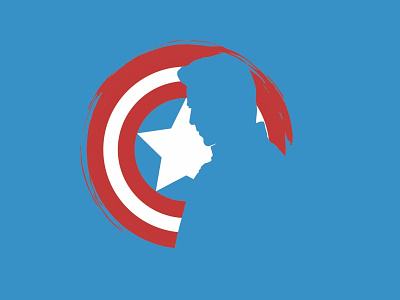 Captain America artwork illustration negativespace