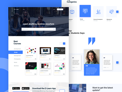 Weekly UI - 05 | E-Learn Platform Design adobe xd e learning e learning typography ui design user center design ux ux design weeklyui