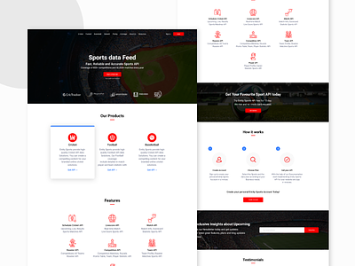 Cricket API Service Website Design adobe xd cricket api product design typogaphy ui design user research user story ux design