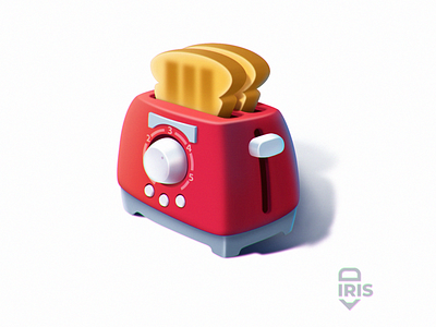 Сute toaster cartoon design game illustration props