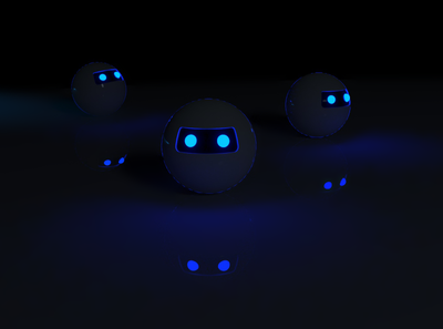 Glossy bots 3d bot bots c4d cinema4d dark eyes future inspiration render robot spheres technology vray