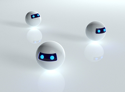 Glossy bots bot bots c4d cinema4d dark eyes future inspiration render robot spheres technology vray