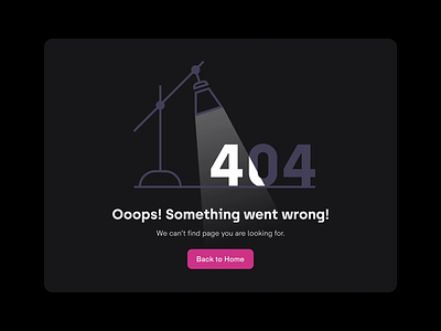 Animated 404 page 404 404 page after effects animation error error 404 flashlight graphic design lamp light modal motion motion design motion graphics notification pendulum popup table lamp ui web design