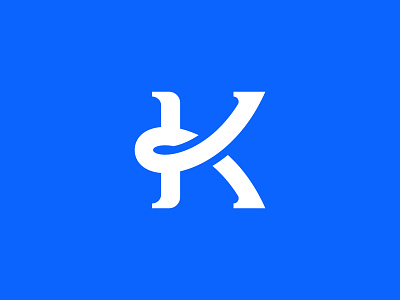 K - Kan-Do blue branding k k logo knitted knot knotted logo white