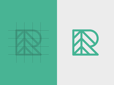 Redwoods branding forest geometric letter r logo lighting logo minimalist r logo simple wood