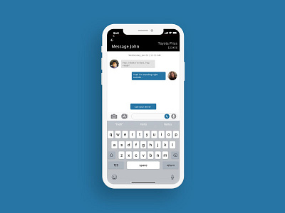 #013 of #dailyui Uber direct message blue direct iphone message uber white x