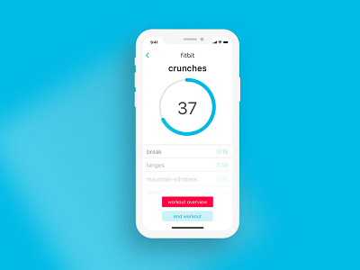 #014 of #dailyui Countdown Timer for Fitbit workout 014 blue countdown dailyui fitbit timer workout