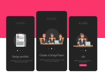 Dribbble mobile app Onboarding screen 2d app design dribbble flat illustration mobile app onboarding ui