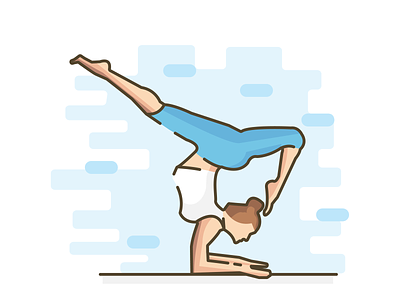 Flexible charecter charecter design fashion flat illustation position yoga