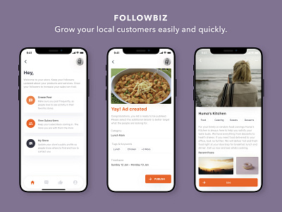 Follow Biz App design concept app business design mobbile