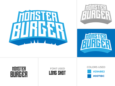 Monster Burger Logo Concept 3d adobe branding design illustrator logo vector