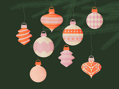 Drawcember: Retro Christmas Ornaments