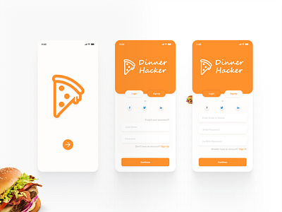 Food app login page app design flat interface interface design landing page design minimal typography ui ux web