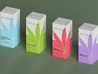 Sativaxin packaging concept 2 beauty cannabis cbd hemp label package design packaging personal care