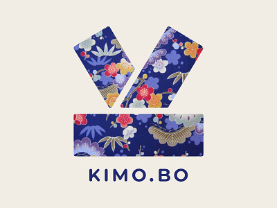 Kimo.Bo logo asia japan k kimono lines logo obi pattern