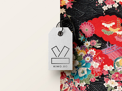 Kimo.Bo Logo asia japan k kimono lines logo obi