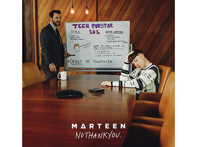 Marteen - No Thank You Album Art above ground music font handwritting marteen music no thank you pop popstar type