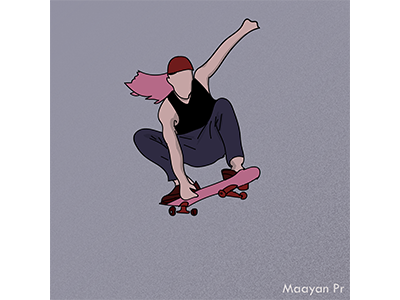 skatergirl #1 2d animation doodle graphics illustration skatboard vector