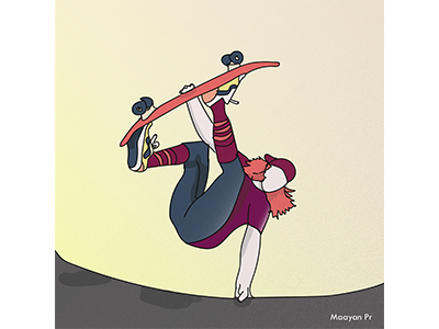 skatergirl #2 2d animation doodle graphics illustration skatboard vector