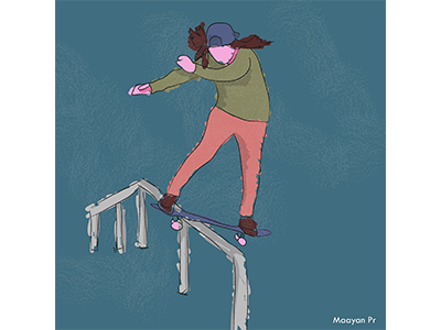 skatergirl #3 2d animation doodle graphics illustration skatboard vector