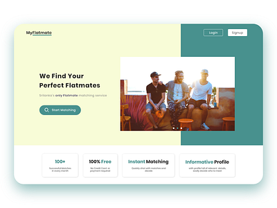 Flatmate Finder Landing Page dribbble landing webdesign website