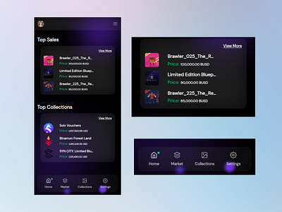 NFT Dashboard UI for mobile