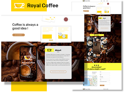 Royal-Coffee shop pagecloud playoff branding craftedwithpagecloud dribbble illustration vector web website concept