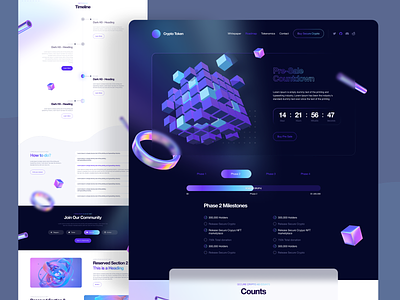New Crypto Coin/Token Landing Page UI/UX Design bitcoin blockchain case study coini crypto crypto wallet cryptocurrency defi exchange finance landing page market metaverse minimalist nft secure crypto stock token ui web