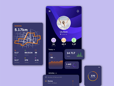 Profile Page - Daily UI Challenge dailyui dailyui005 dailyuichallenge design figma fitness graphicdesign map running ui uiux vector