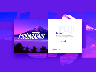 "Mount Fuji" Concept landing page Ui