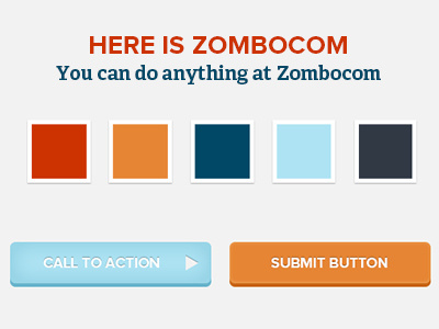 Zombocom buttons colors elements fonts