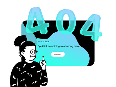 404 - Page not found - Daily UI 008 3d 404 404 error page aqua black blackandwhite dark dark ui design error illustration oops page not found text ui user interface web webdesign