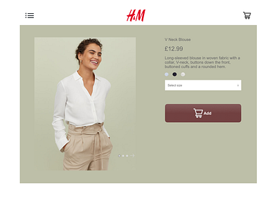 H&M product interface ecommerce fashion interface khaki product productcard purchase shopping sketch uidesign uiux