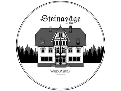 Logo of the Steinasäge hotel bade wurtemberg bed and breackfast black forest freiburg gasthof germany hotel identity logo waldgasthof