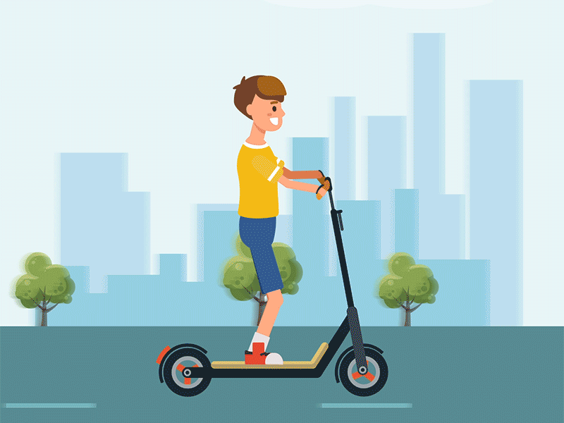 Scooter Ride after effect aftereffects animated gif animation animation 2d animation after effects flatdesign graphic design illustration motion motion animation motion design motion graphic motiongraphics ui ux