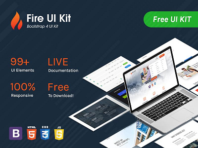Fire - Free Bootstrap 4 UI Kit bootstrap bootstrap 4 free ui kit website