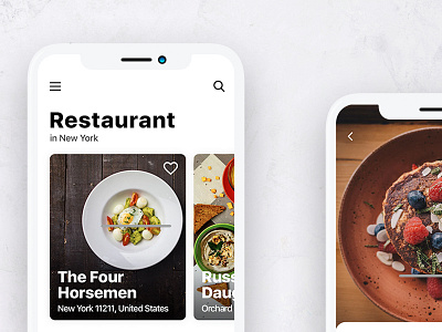 App Design for find best restaurants app design interaction iphone x ui ux