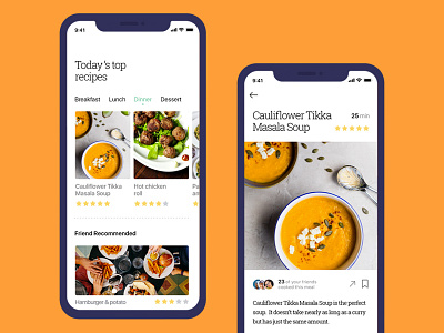 Food Recipe App app best design food iphone x recipes restaurant user experience user interface