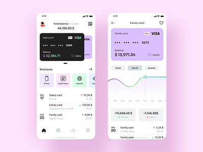 Banking app app banking clean finance finance app ios mobile app ui ux