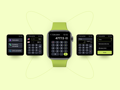 Calculator for Apple watch adaptive app design apple watch bright clean ios mobile app ui ux watch