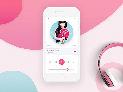 Music player app clean color interface ios mobile music player ui ux