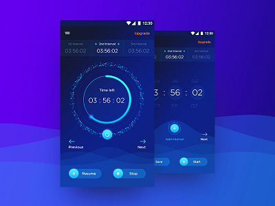Timer app for Android android app gradient interface mobile ui ux