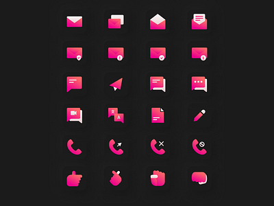 Communication Icon Pack black icon design icon pack icon png icon set iconography neon neumorphism