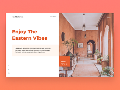 Hotel Page Concept 2.0 concept hero banner hotel website landing page minimal orange ui ui ux design