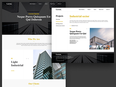 Construction Company Homepage black and white concept gallery homepage ui ux design uidesign web concept website