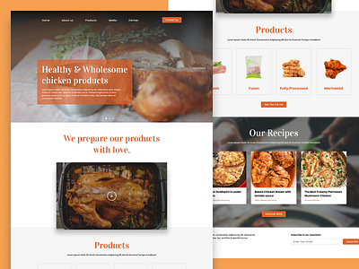 Homepage chicken concept corporate homepage poultry ui ux design uidesign web design