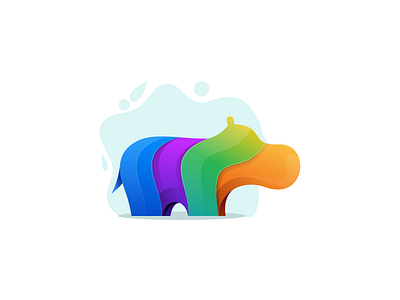 Hippo 3d animation artchiles design artwork brand branding colorfull design graphic design hippo illustration logo logodesign motion graphics simple ui vector